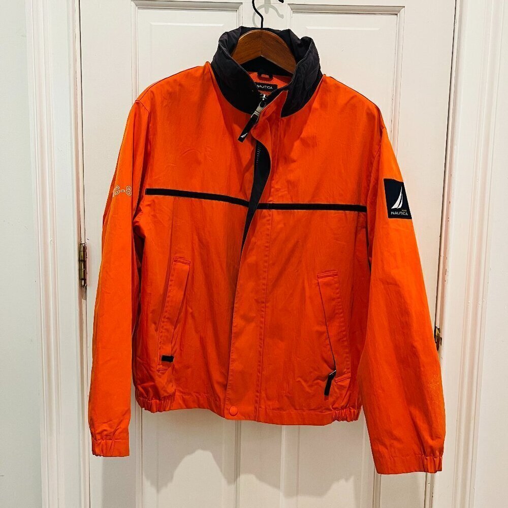 Vintage Nautica  NS-83 Orange Sailing Jacket Size Large EUC